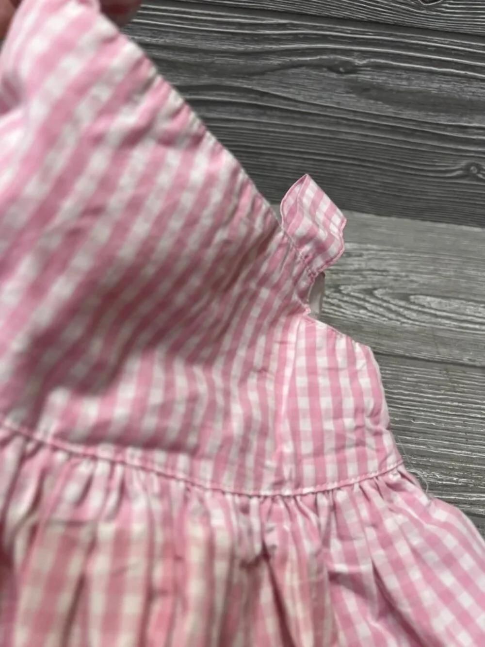 Gymboree Pink Gingham Easter Bunny Applique Jumper Dress Rick Rack Trim 6-9 M
